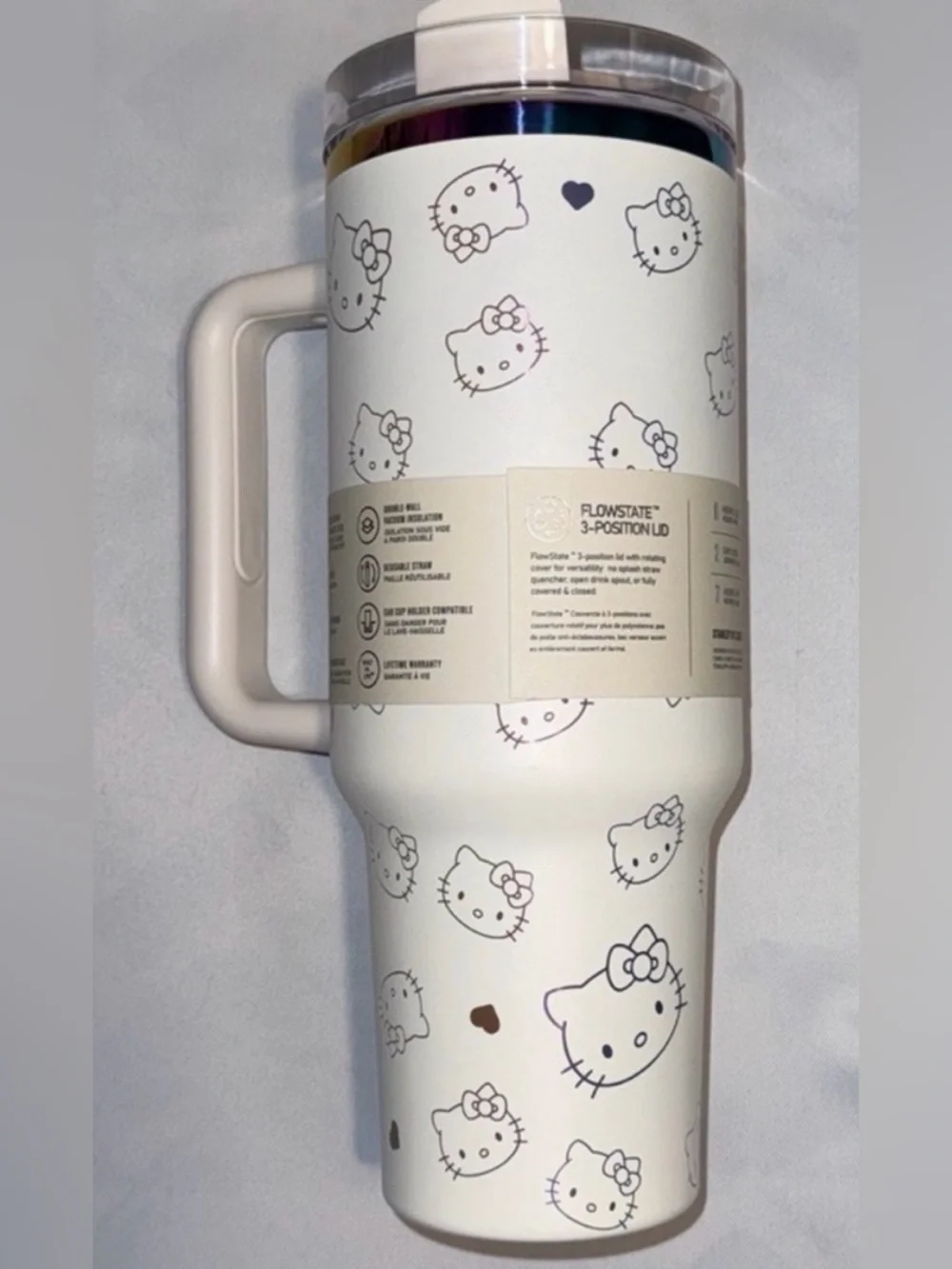 Stanley White Hello Kitty 40 oz THE FLOWSTATE® QUENCHER TUMBLER-NIB 🤍 - Picture 2 of 7
